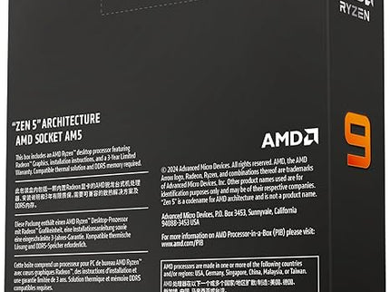 AMD Ryzen™ 9 9950X 16-Core, 32-Thread Unlocked Desktop Processor