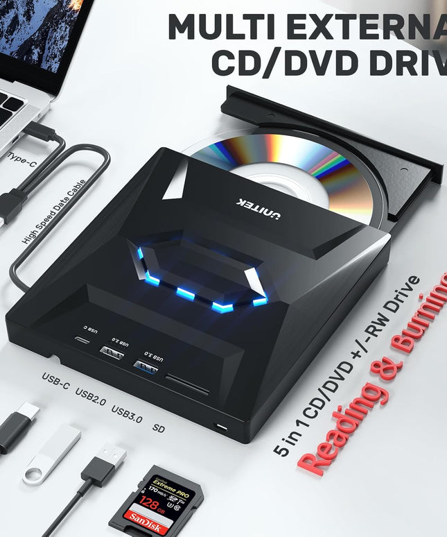 Unitek External CD DVD Drive