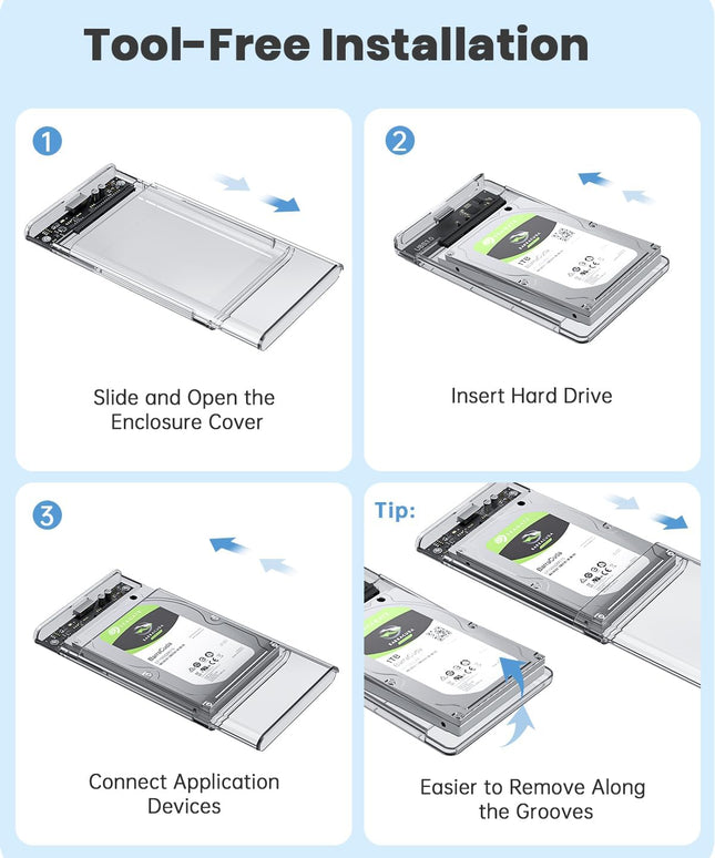 POSUGEAR 2.5'' External Hard Drive Enclosure USB 3.0