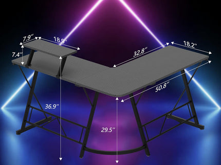 Mr IRONSTONE L-Shaped Gaming Desk