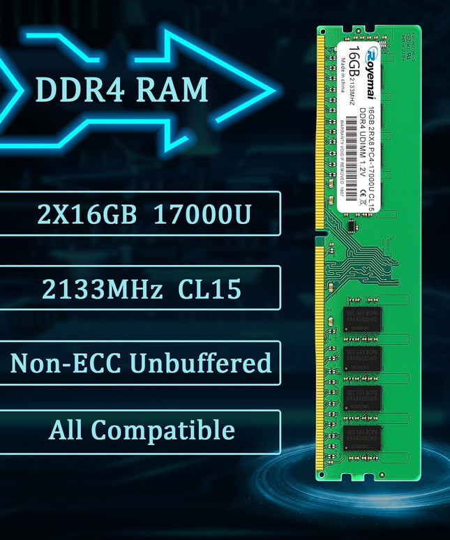 32GB DDR4 17000U PC4 2133 2X16GB UDIMM