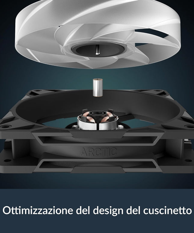 ARCTIC P12 Pro A-RGB 120mm PWM Fan – 600–3000 RPM, 5V Digital RGB, Fluid Dynamic Bearing, 4-Pin – Black