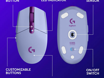 Logitech G305 LIGHTSPEED Wireless Gaming Mouse – 12K DPI HERO Sensor