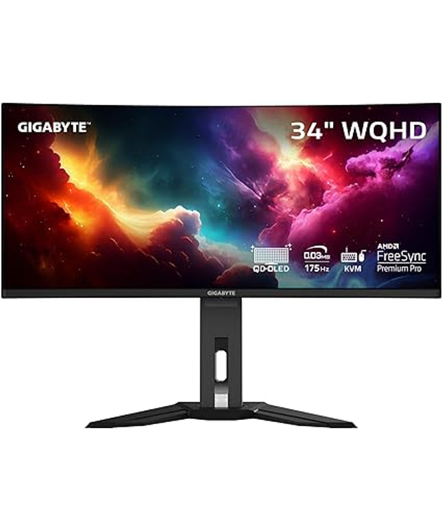 GIGABYTE MO34WQC 34" QD-OLED Curved Gaming Monitor