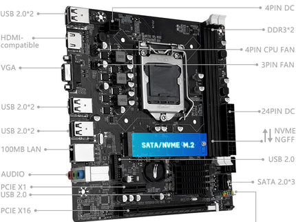 MACHINIST H61 LGA 1155 (Intel 2th/3th Gen) Gaming Motherboard