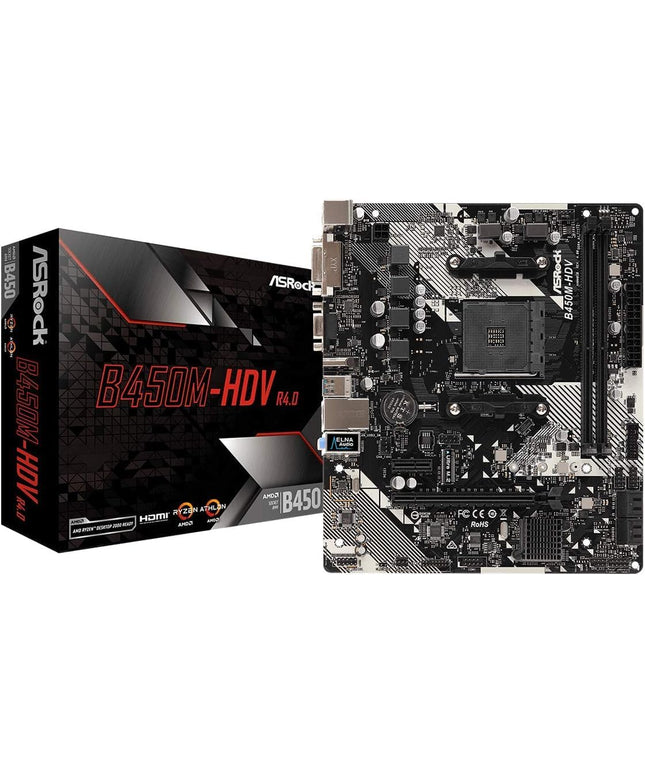 B450M-HDV R4.0 AMD B450 AM4 Socket Ryzen 2000