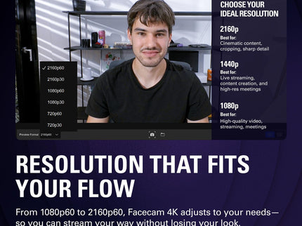 Elgato Facecam 4K – 4K60 Studio Webcam