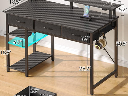 Rolanstar 39" Computer Desk with Power Outlets