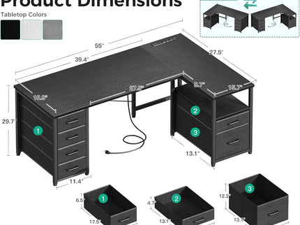 Coleshome L-Shaped Desk