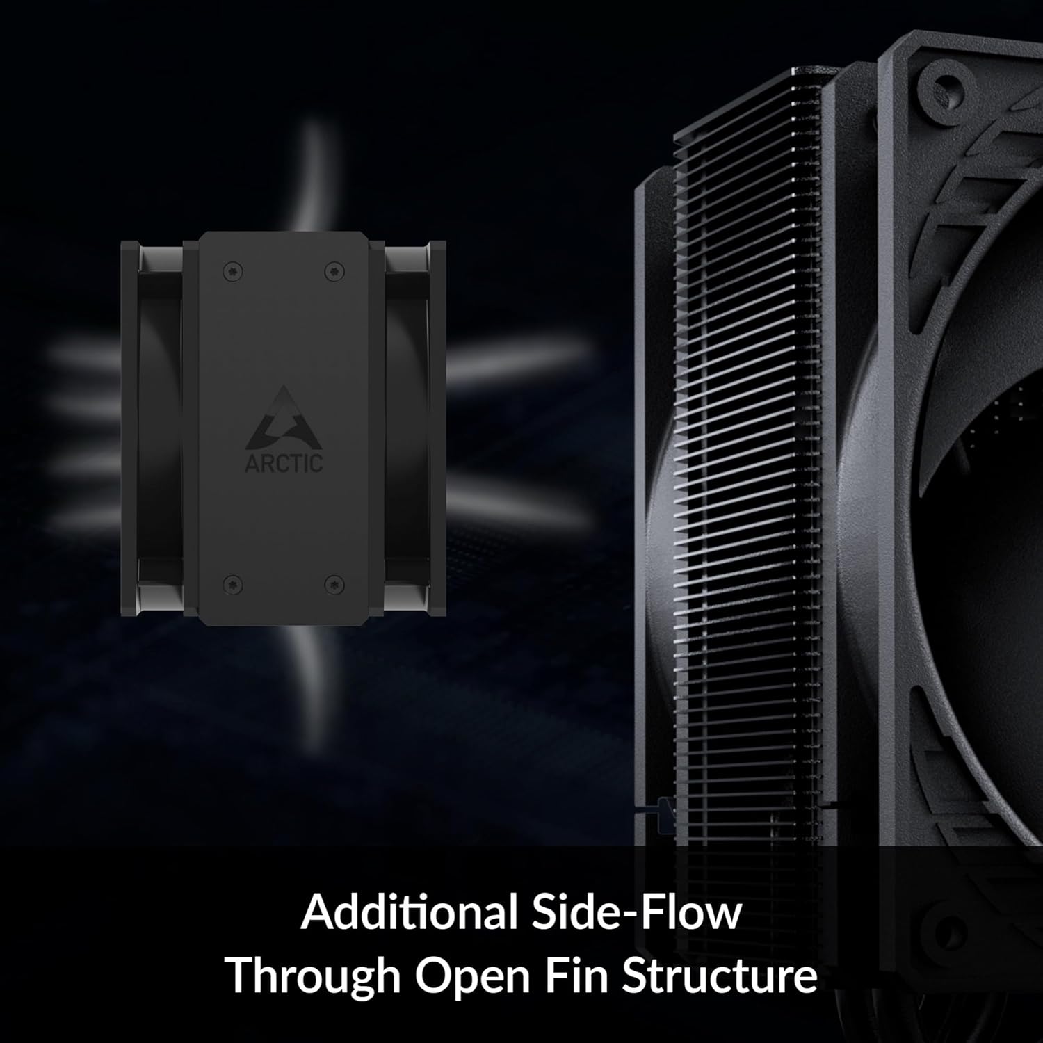 ARCTIC Freezer 36 CPU Cooler – Single Tower, Push-Pull 120mm P-Fans, 4 Heat Pipes, 200–1800 RPM, MX-6 Thermal Paste – Black