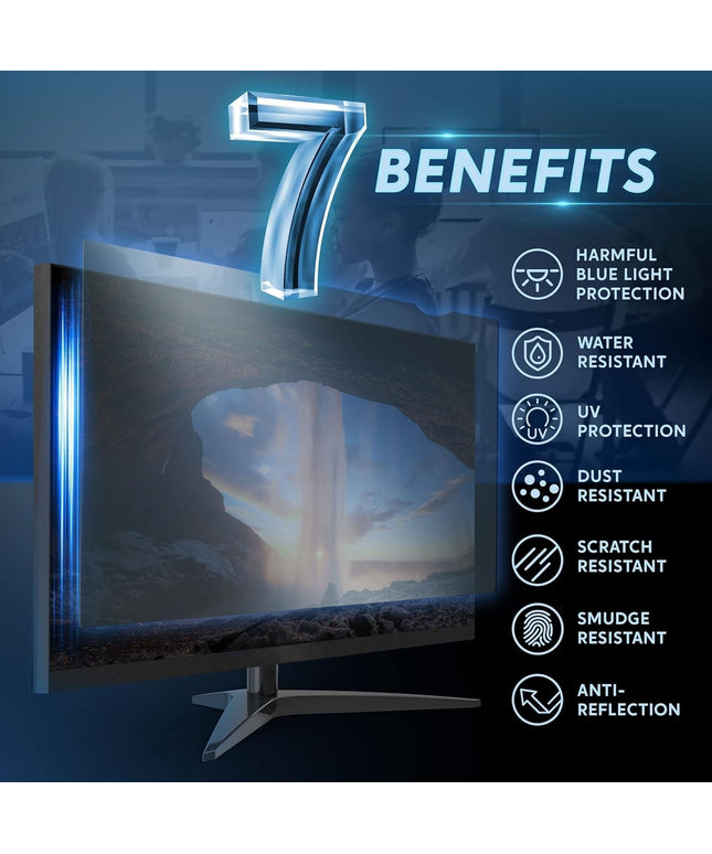 [2 Pack 24 inch Removable Anti-Glare Blue Light Screen Protector