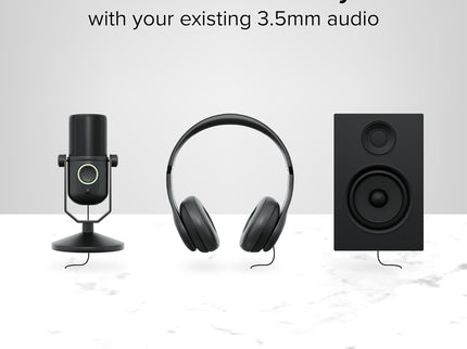 Plugable USB Audio Adapter with 3.5mm Speaker-Headphone and Microphone Jack, Add an External Stereo Sound Card to Any PC, Compatible with Windows, Mac, and Linux - Driverless