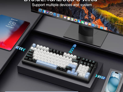 AULA F99 Wireless Mechanical Keyboard – Tri-Mode BT5.0/2.4GHz/USB-C