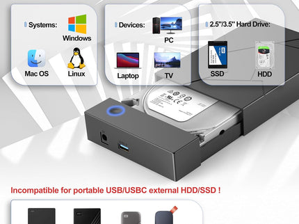 Hard Drive Enclosure 3.5, FEMORO USB 3.0