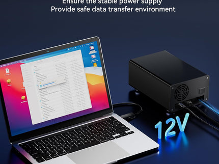 Dual Bay Hard Drive RAID Enclosure with Cooling Fan