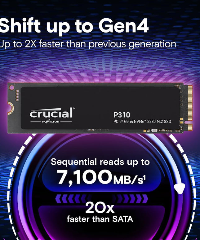 Crucial P310 4TB PCIe Gen4 2280 NVMe M.2 SSD