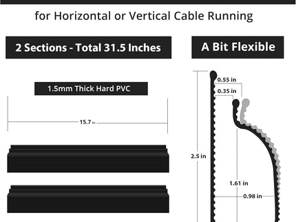 Under Desk Cable Management – 31.5" (2×15.7") J-Channel
