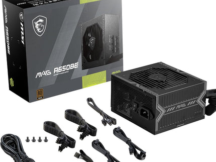 MSI MAG A650BE, Semi-Modular Compact 650W ATX Power Supply