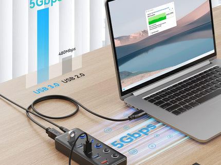 Powered USB Hub, Wenter 5 Ports USB 3.0 Hub