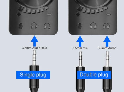 MEIRIYFA External USB Sound Card Virtual 7.1 Surround Sound USB 2.0 Sound Card Adapter for PC with Volume Control, USB to 3.5mm Jack Audio Adapter Cable Plug and Play