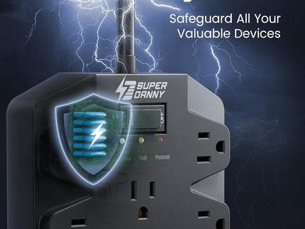 Surge Protector Power Strip, SUPERDANNY 18 AC Outlets with 4 USB Ports