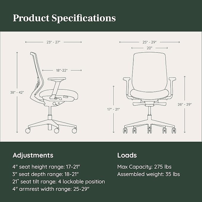 Branch Ergonomic Chair – Adjustable Lumbar