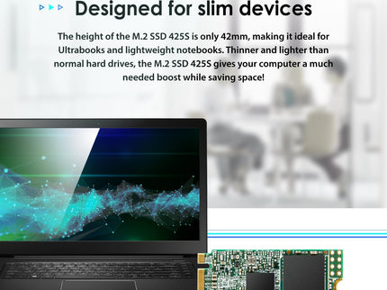 Transcend 1TB M.2 2242 SATA III SSD, Up to 550MB/s