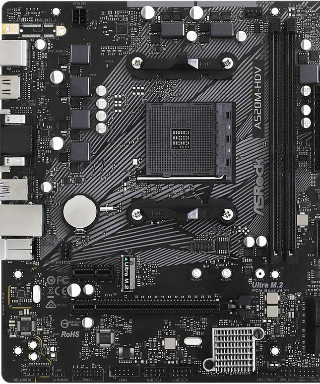 ASRock A520M-HDV Supports AMD AM4 Socket Ryzen™