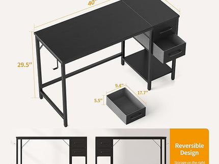 CubiCubi Computer Desk with 2 Drawers