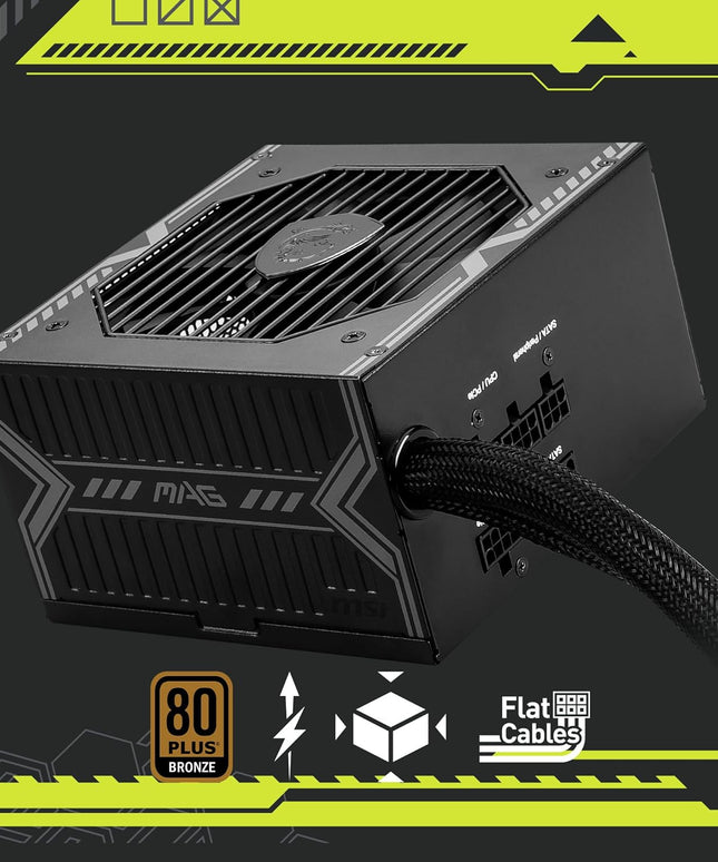 MSI MAG A650BE, Semi-Modular Compact 650W ATX Power Supply