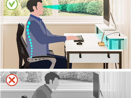 Rolanstar 55" Computer Desk with Power Outlets