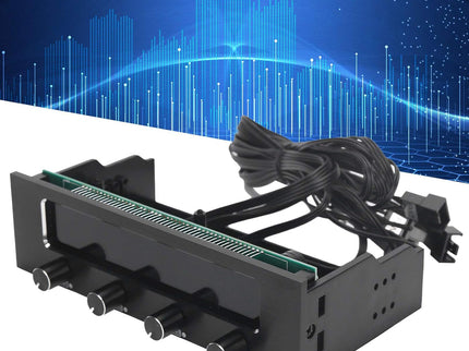 4-Channel PC Fan Controller – LCD Display, Temp Sensor, Date/Time, Supports 4 CPU Fans