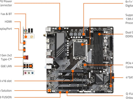 GIGABYTE B760M C V2 LGA 1700 Intel B760 M-ATX Motherboard