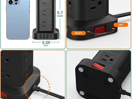 Extension Cord with Multiple Outlets, Surge Protector Power Strip