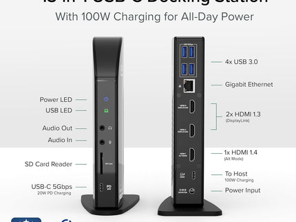 Plugable USB-C Triple Monitor Docking Station