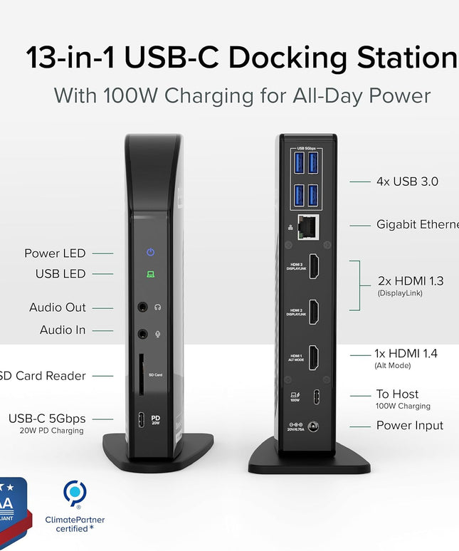 Plugable USB-C Triple Monitor Docking Station