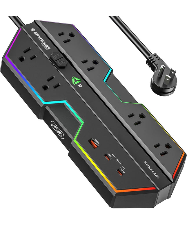 4000J Surge Protector Power Strip with USB Ports