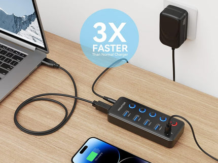 Powered USB Hub, Wenter 5 Ports USB 3.0 Hub