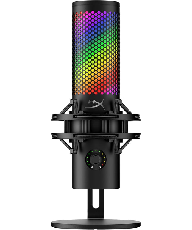 HyperX QuadCast 2 S – USB Microphone with RGB, Shock Mount, On-Board Controls, USB-C, Black