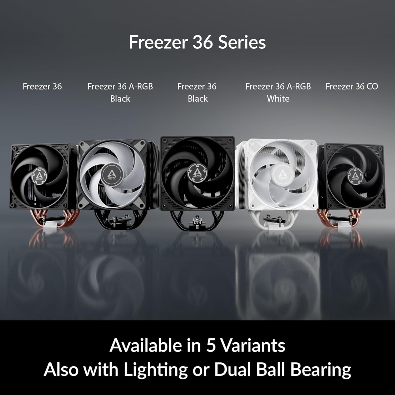 ARCTIC Freezer 36 CPU Cooler – Single Tower, Push-Pull 120mm P-Fans, 4 Heat Pipes, 200–1800 RPM, MX-6 Thermal Paste