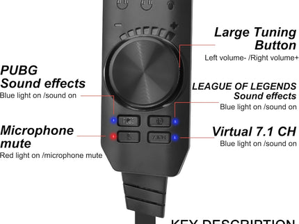 MEIRIYFA External USB Sound Card Virtual 7.1 Surround Sound USB 2.0 Sound Card Adapter for PC with Volume Control, USB to 3.5mm Jack Audio Adapter Cable Plug and Play