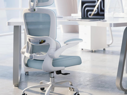 TRALT Ergonomic Office Chair – Mesh, High Back, Wheels – Blue