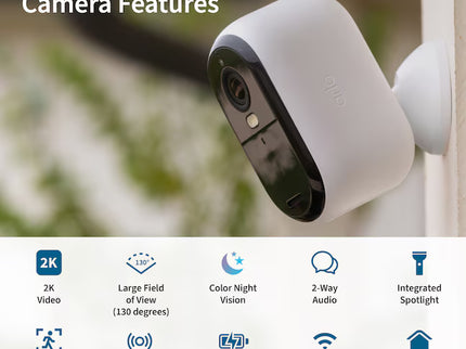 Arlo Essential Outdoor Camera (2nd Generation) Indoor/Outdoor 1-Channel 1-Camera 2K Battery-operated Spotlight Security Camera System
