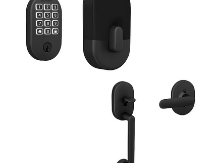 Schlage Arrive Remsen Matte Black Electronic Deadbolt and Remsen-Davlin Handleset Bundle