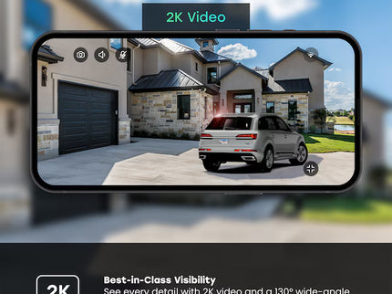 Chamberlain myQ Outdoor 1 -Channel 1 -Camera 2K Battery-operated Mounted No internal memory Internet Cloud-based Security Camera System