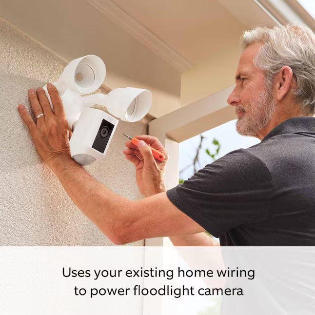 Ring Floodlight Cam Wired Plus - Smart Security Video Camera with 2 Motion-Activated LED Floodlights, 2-Way Talk, Color Night Vision, Black