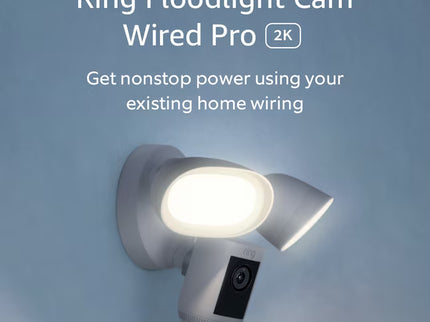 Ring Floodlight Cam Pro with 2K Video and Ring Vision, 2 LED Lights, Dual Band Wi-Fi, and 3D Motion Detection, Black