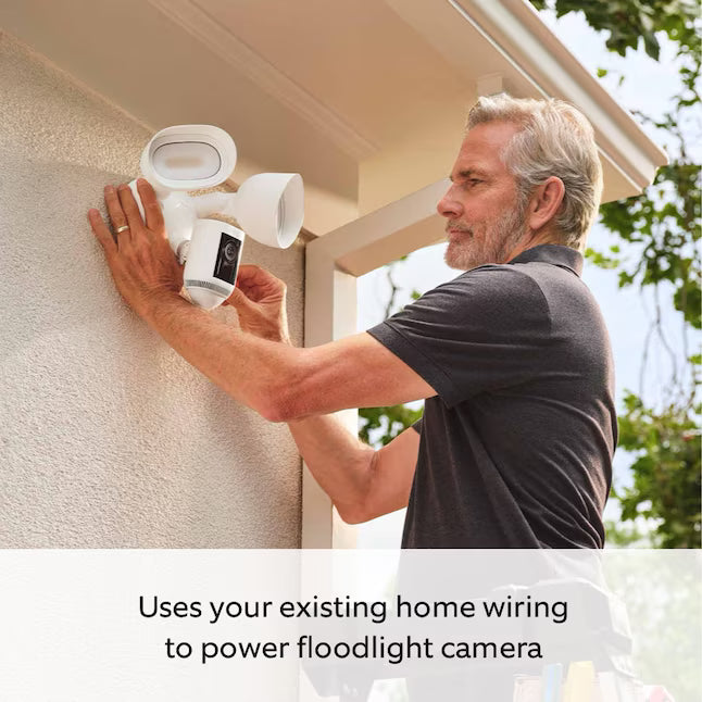 Ring Floodlight Cam Pro with 2K Video and Ring Vision, 2 LED Lights, Dual Band Wi-Fi, and 3D Motion Detection, Black