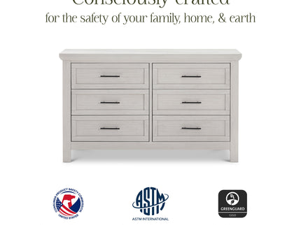 B14516WDF,Monogram by Namesake,Emory Farmhouse 6-Drawer Dresser in White Driftwood
