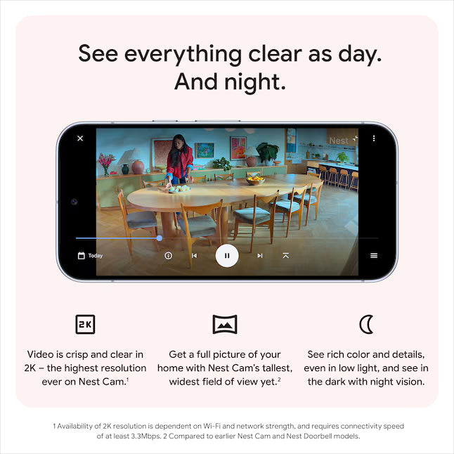 Google Nest Cam Indoor (wired, 3rd gen) - Snow